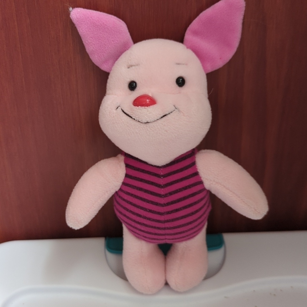Disney Plush rare Piglet striped shirt ears Winnie the Pooh stuffy